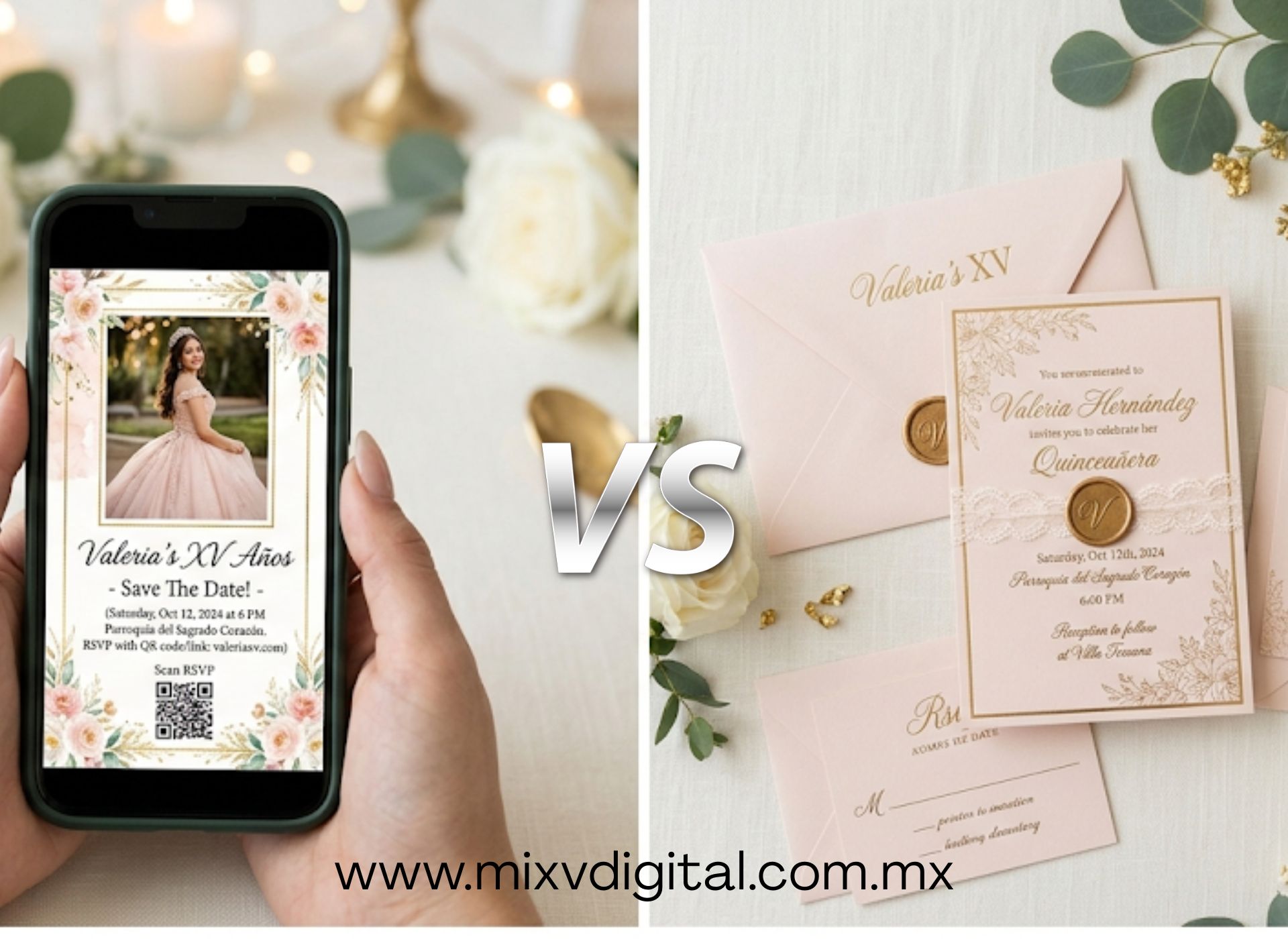 Invitaciones digitales vs impresas: ¿cuál es mejor para tus XV años? (Guía 2026)